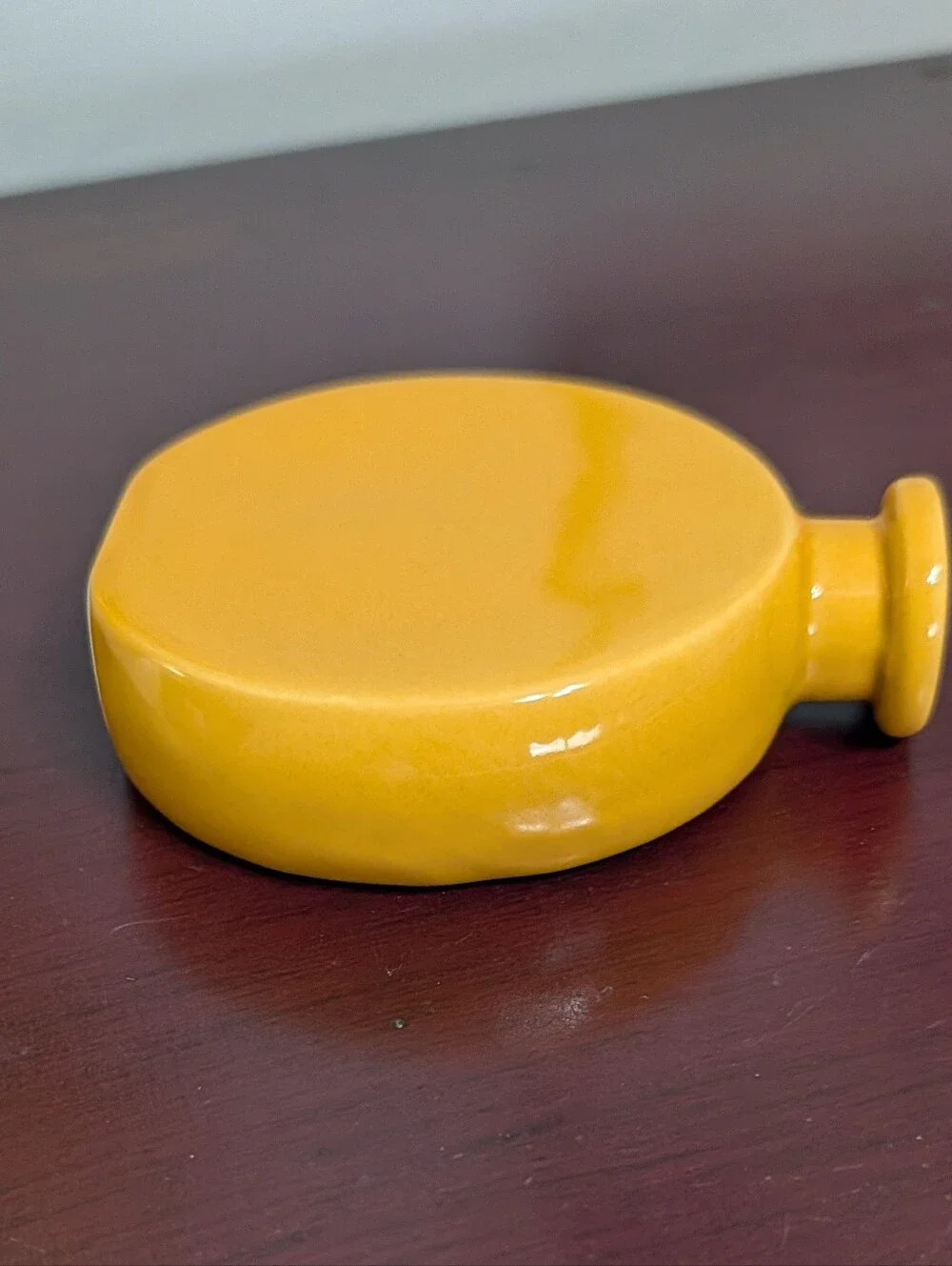 Ceramic Apothecary Style Floral Rose Bud Vase Mustard Yellow 4